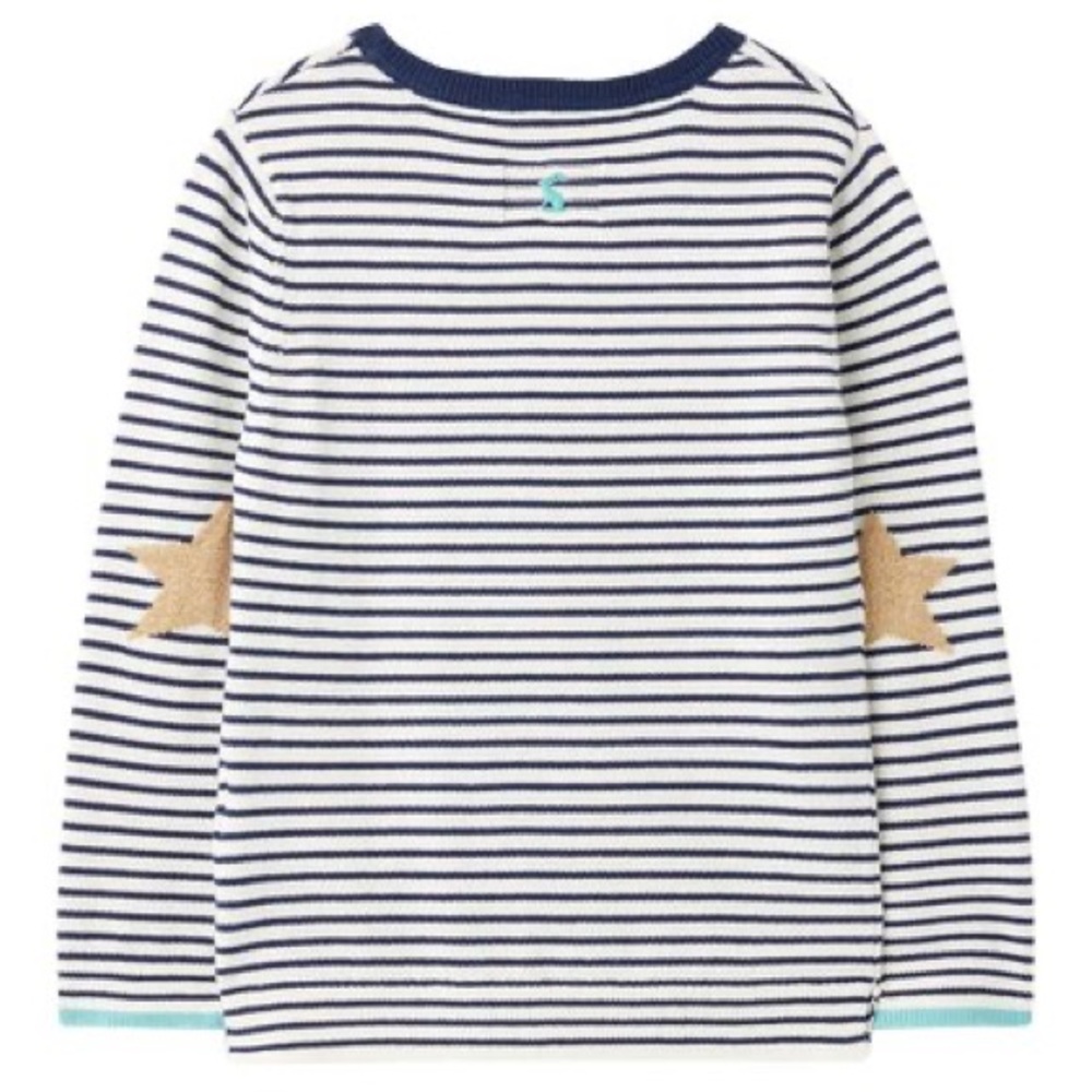 NWT Joules | Navy & White Stripe Unicorn Miranda Unicorn Crewneck Sweater - Picture 2 of 3